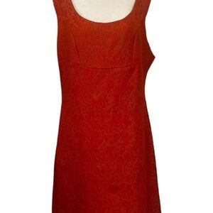 Anthropologie Vibrant Orange Textured Dress